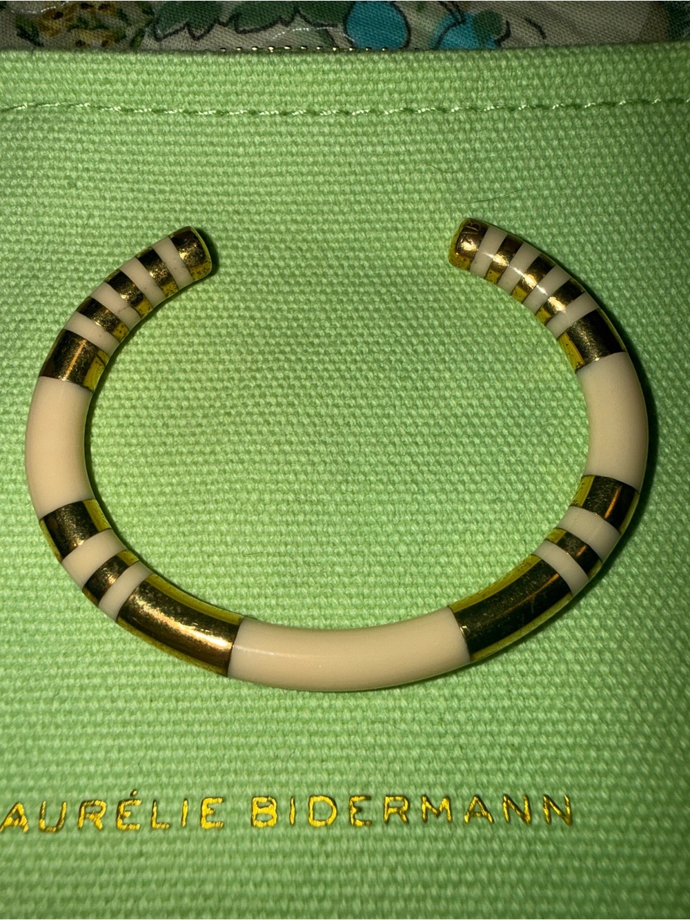 Aurelie Bidermann Positano ivory and Gold Cuff Bracelet
